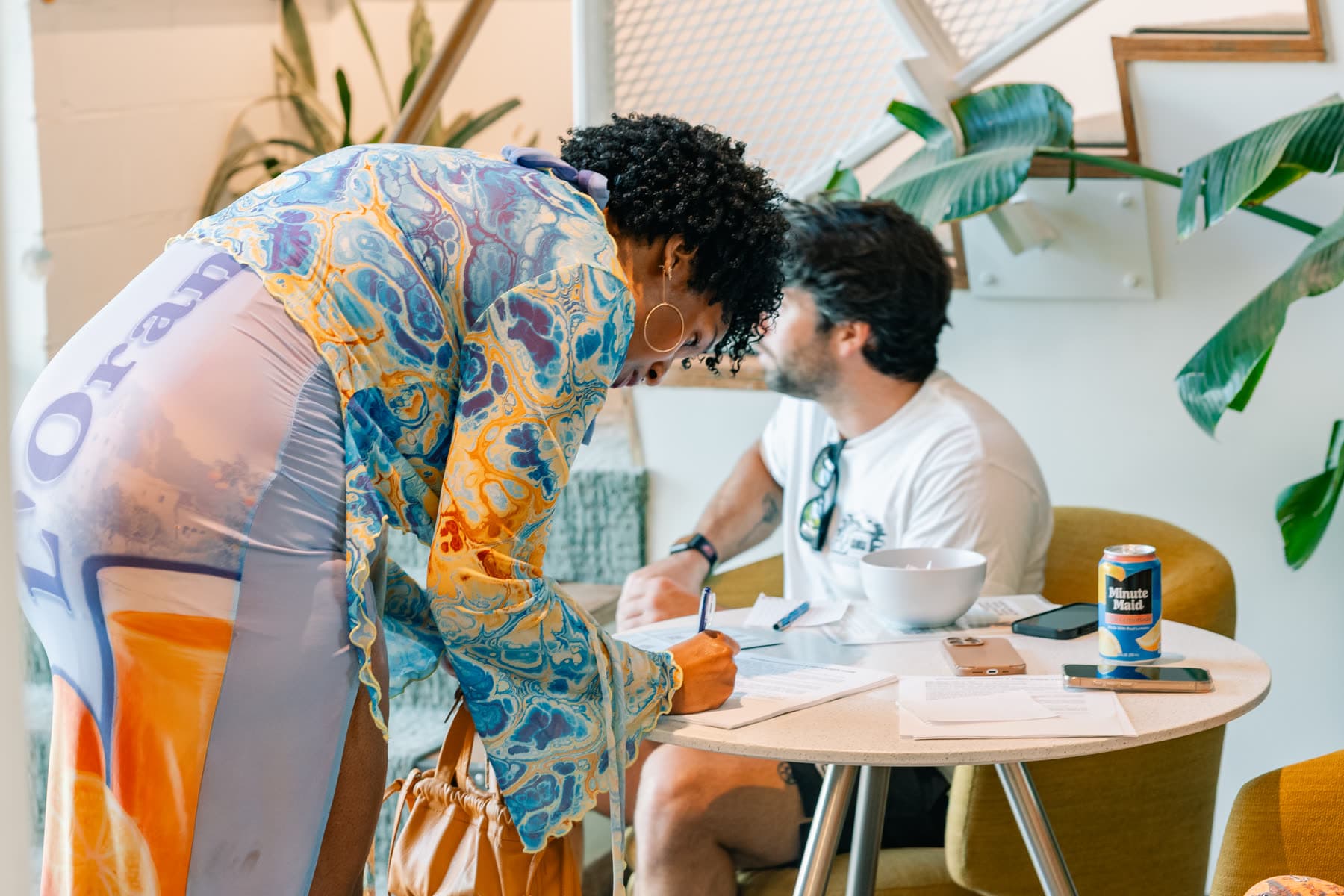 A consultation across a small table